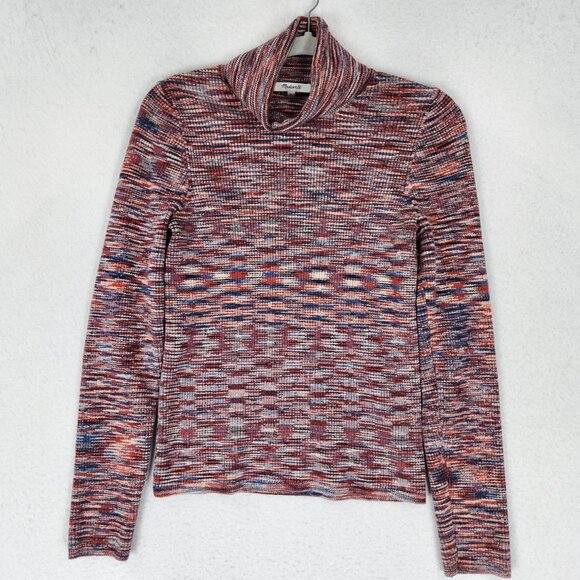 Madewell Sweater Womens Large Red Space Dyed Robeson Turtleneck Casual Pullover - Picture 1 of 10